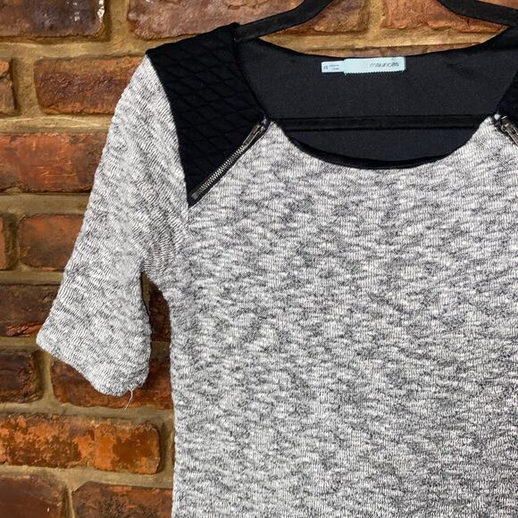 Maurices Gray knit Short Sleeve Mini Sweater Dress Women's Size XS - Picture 2 of 6